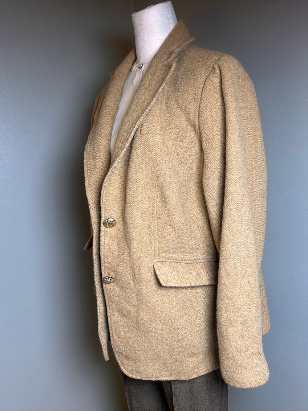 Talbots Plus 14W Wool Blend
Herringbone Blazer Tan - Picture 3 of 13